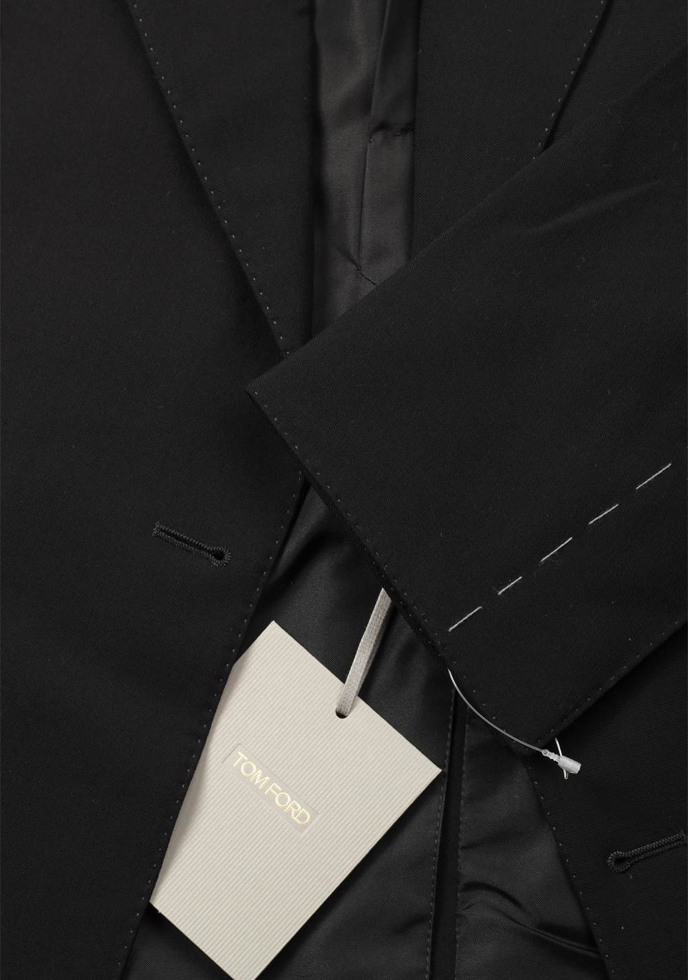 TOM FORD Shelton Double Breasted Solid Black Suit Size 50 / 40R U.S. | Costume Limité