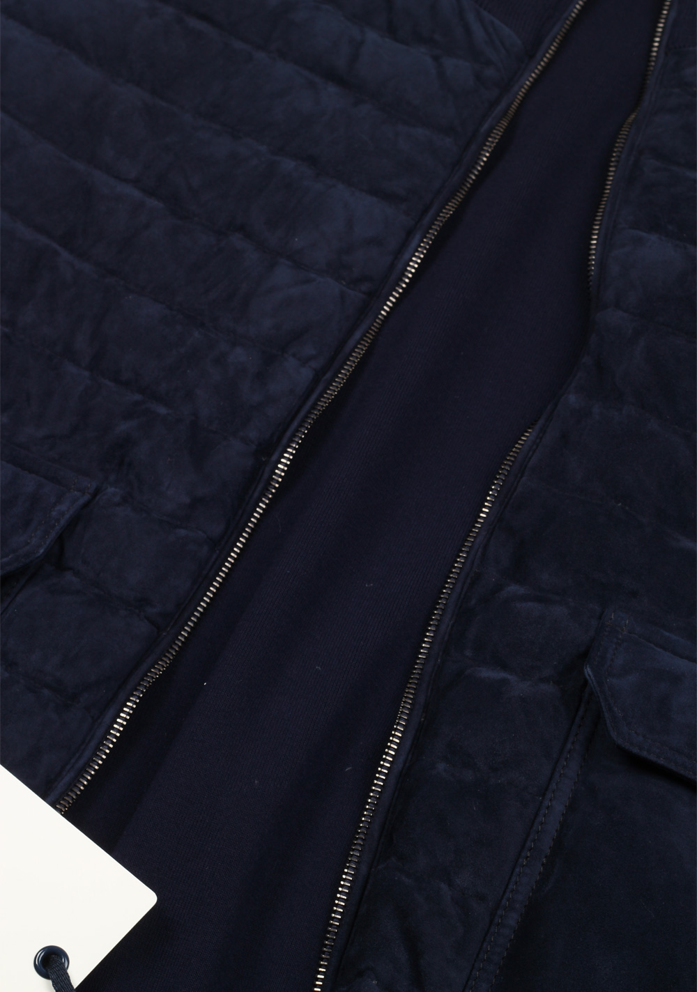 Moncler Navy Maglia Suede Cardigan Coat Size L / 50 / 40 U.S. | Costume Limité