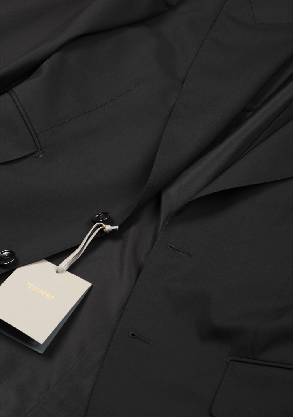 TOM FORD Windsor Solid Black Suit Size 50C / 40S U.S. Wool Fit A | Costume Limité