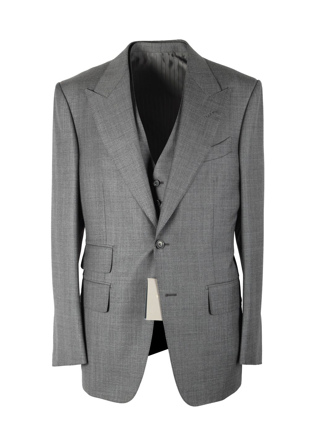 TOM FORD Windsor Gray Sharkskin 3 Piece Suit In Wool Fit A | Costume Limité