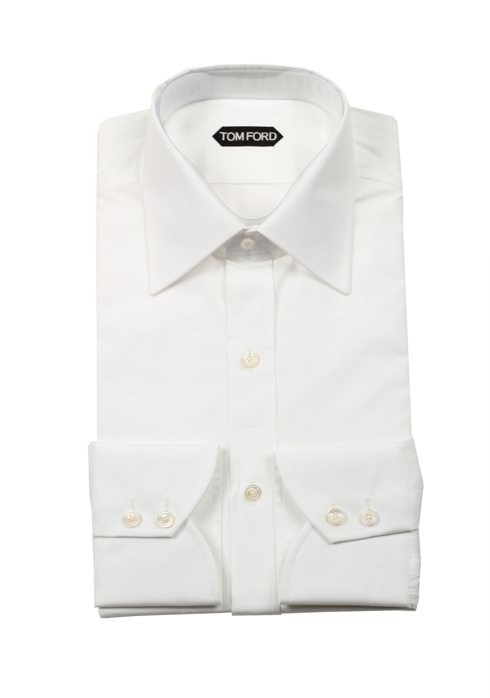 TOM FORD Solid White Dress Shirt Size 38 / 15 U.S. | Costume Limité