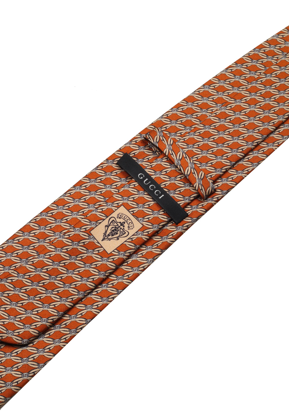 Gucci Orange Patterned Tie | Costume Limité