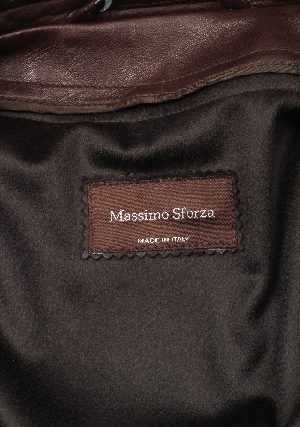 Massimo Sforza Brown Leather Coat Jacket Size 56 / 46R U.S. | Costume Limité