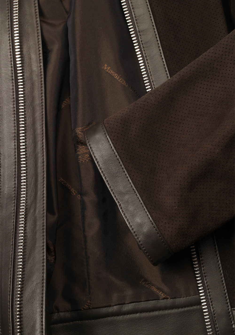 Massimo Sforza Brown Leather Coat Jacket Size 54 / 44R U.S. | Costume Limité