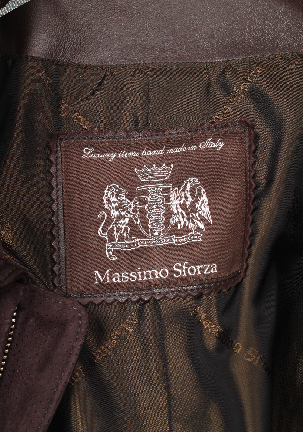 Massimo Sforza Brown Leather Coat Jacket Size 58 / 48R U.S. | Costume Limité