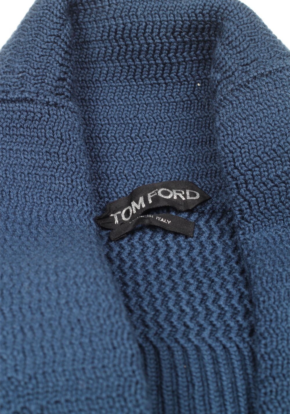TOM FORD Blue Shawl Collar Cardigan 007 / Mcqueen Size 54 / 44R U.S. Wool | Costume Limité