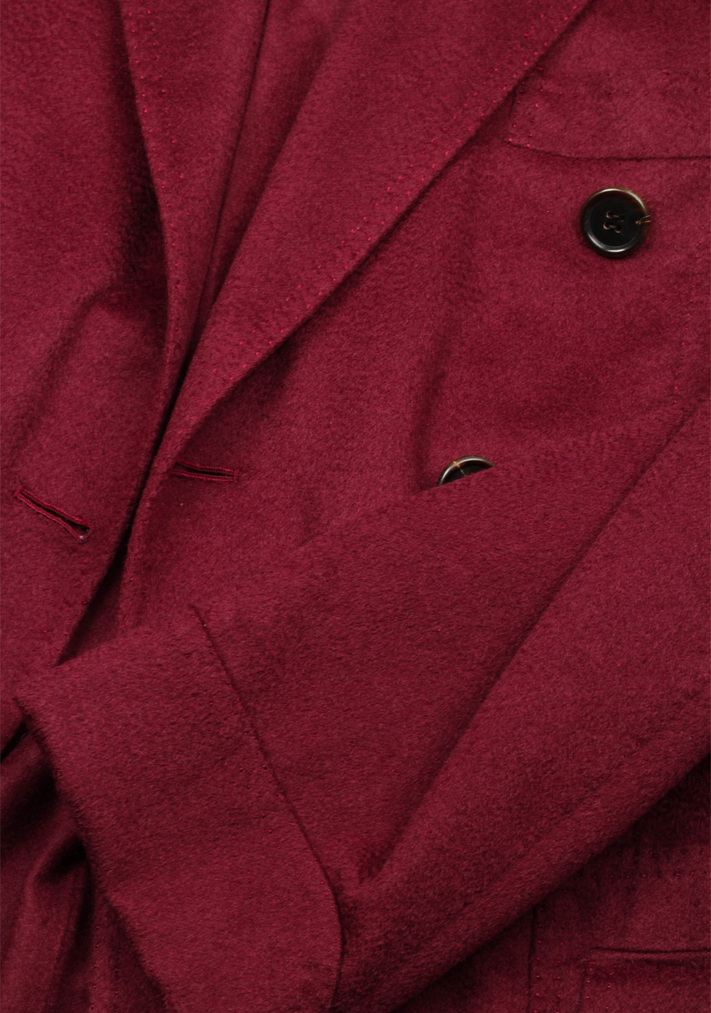 Orazio Luciano Burgundy Double Breasted Over Coat Size 50 / 40R U.S. In Cashmere | Costume Limité