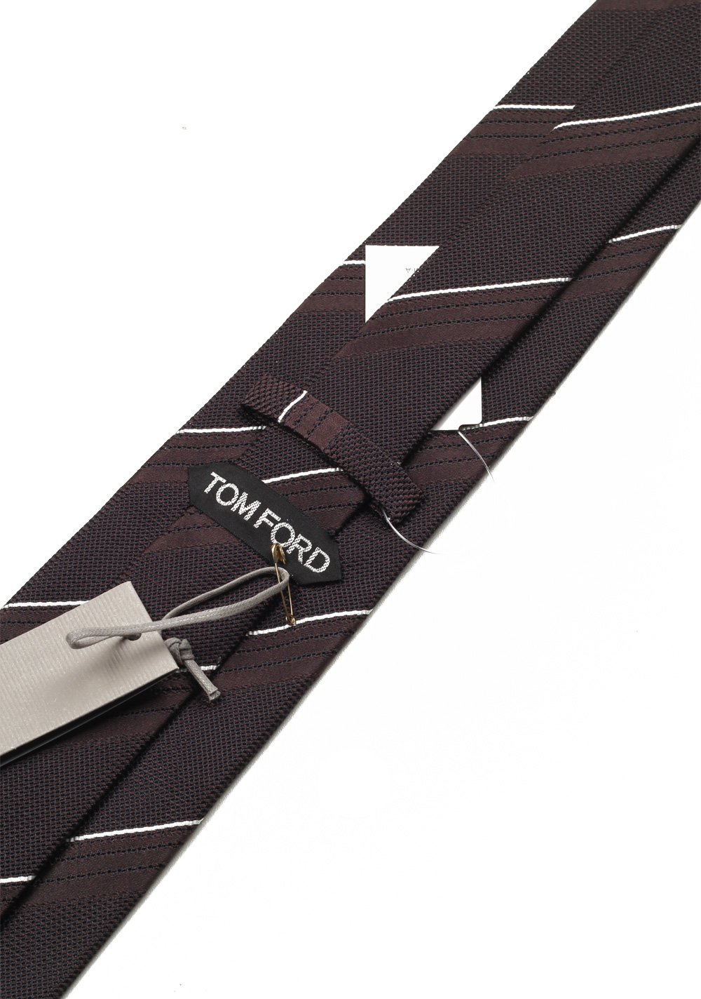 TOM FORD Striped Brown Tie In Silk | Costume Limité