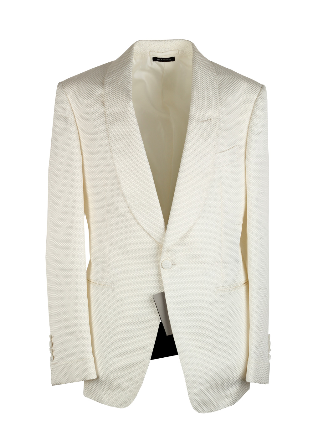 TOM FORD Shelton White Shawl Collar Sport Coat Tuxedo Dinner Jacket Size 48 / 38R U.S. | Costume Limité