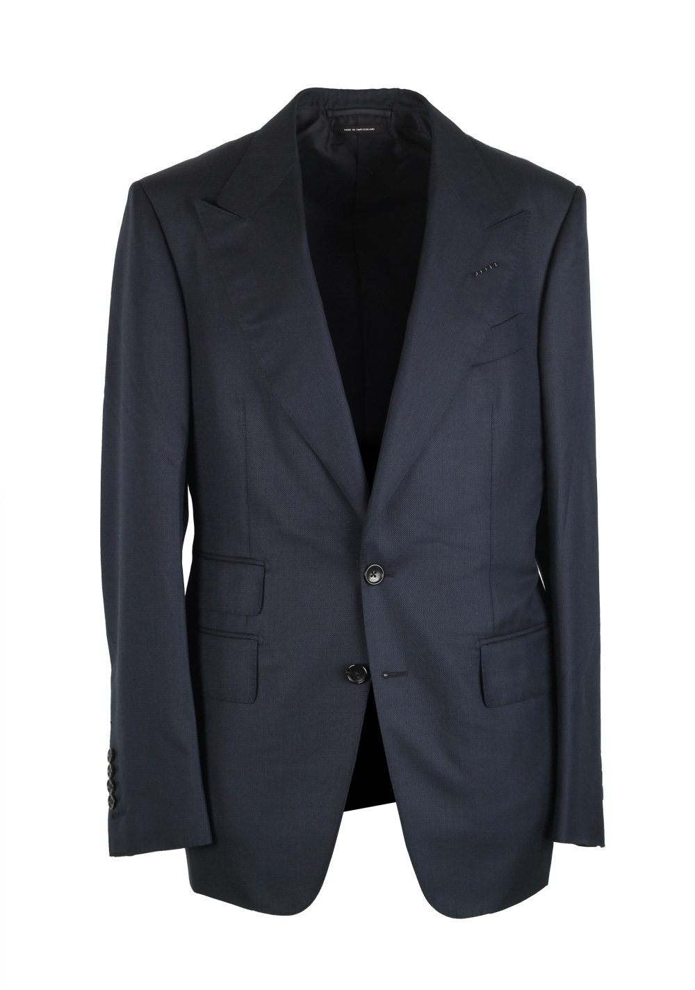 TOM FORD Shelton Checked Blue Suit Size 48 / 38R U.S. In Wool | Costume Limité