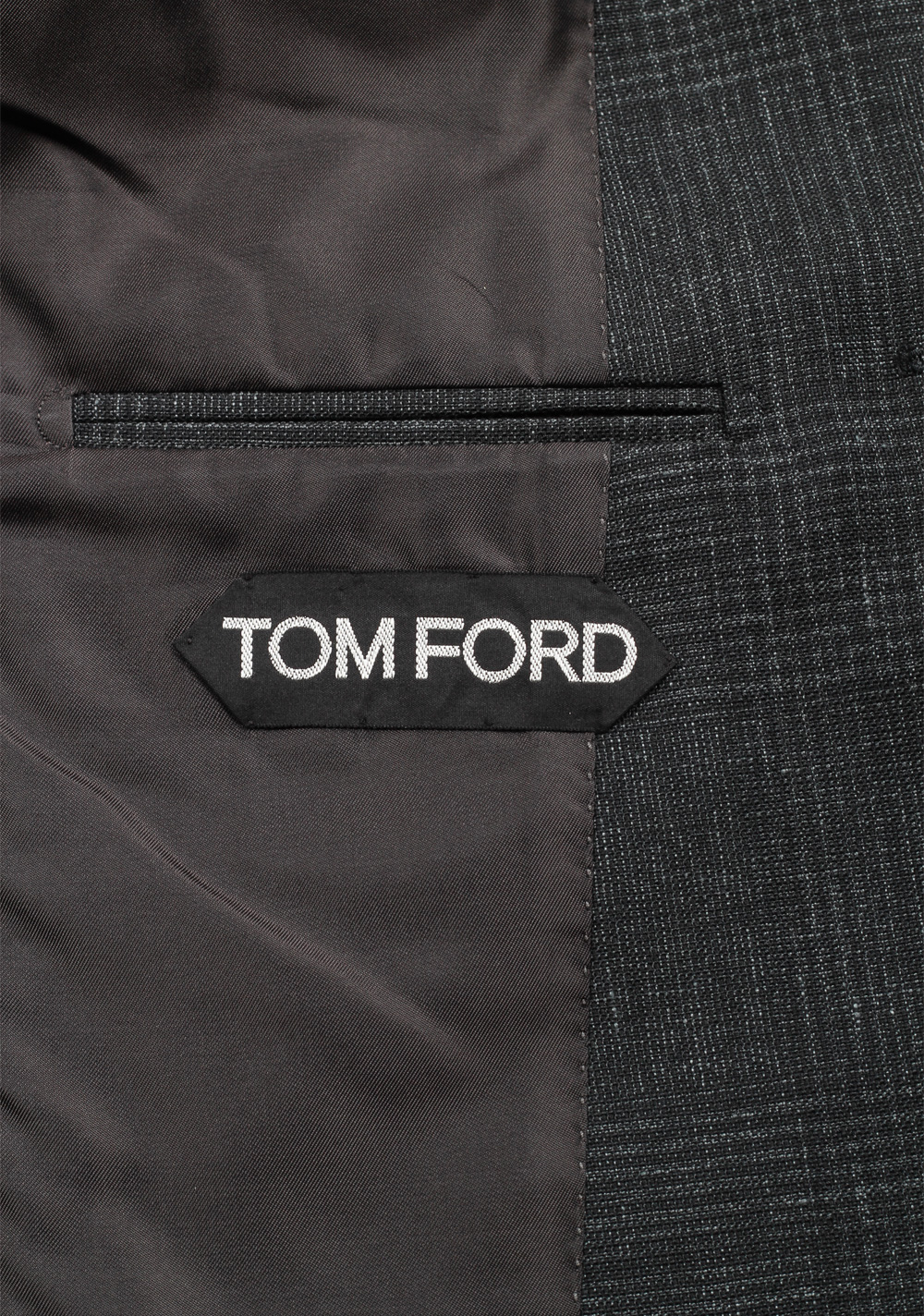 TOM FORD Shelton Checked Gray Sport Coat Size 48 / 38R U.S. In Mohair Linen | Costume Limité