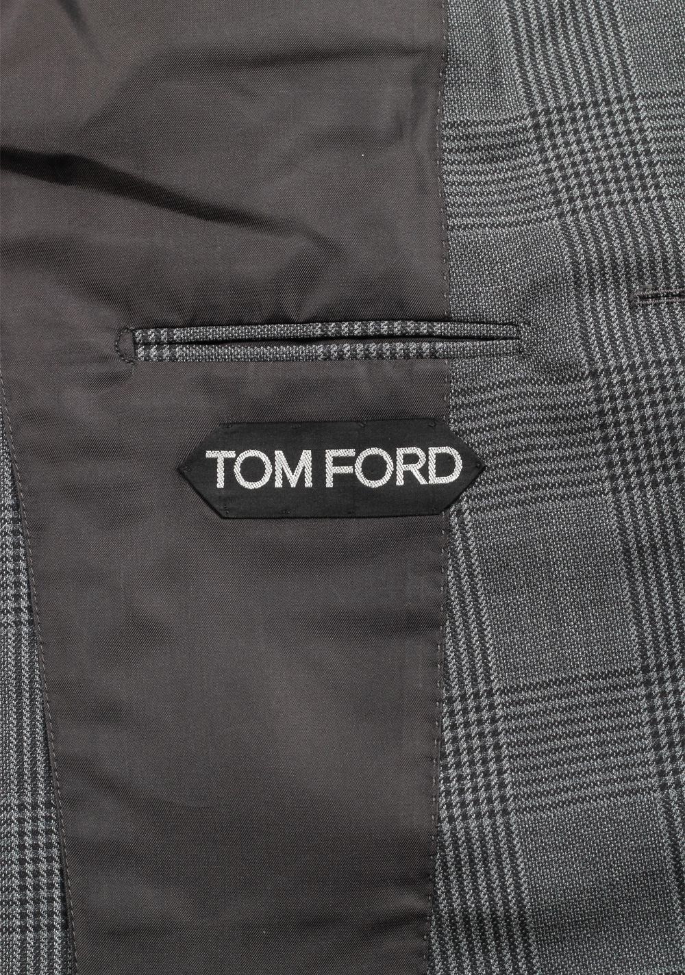 TOM FORD Shelton Checked Gray Sport Coat Size 48 / 38R U.S. In Wool Silk | Costume Limité