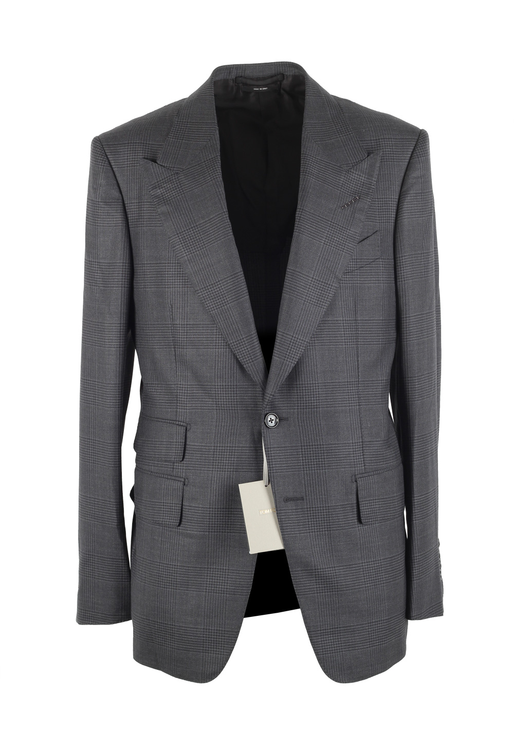 TOM FORD Shelton Checked Blue Sport Coat Size 48 / 38R U.S. In Wool Silk | Costume Limité