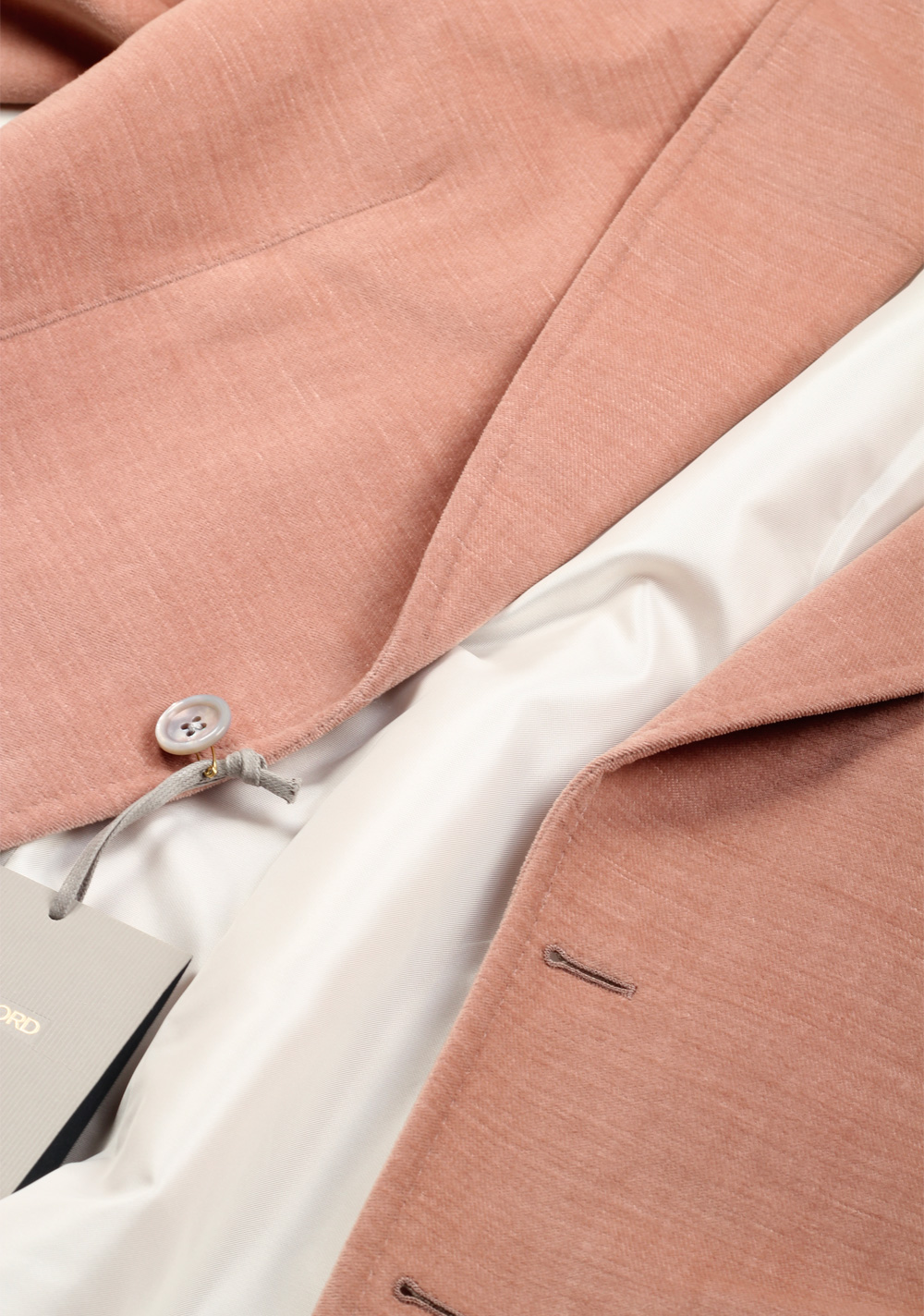 TOM FORD Shelton Velvet Salmon Sport Coat Size 58 / 48R U.S. In Cotton Linen | Costume Limité
