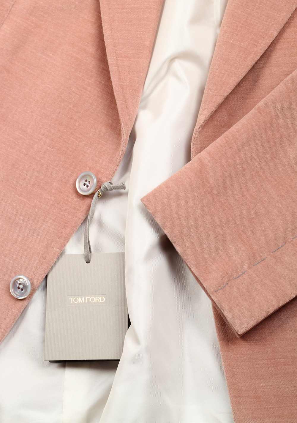 TOM FORD Shelton Velvet Salmon Sport Coat Size 58 / 48R U.S. In Cotton Linen | Costume Limité