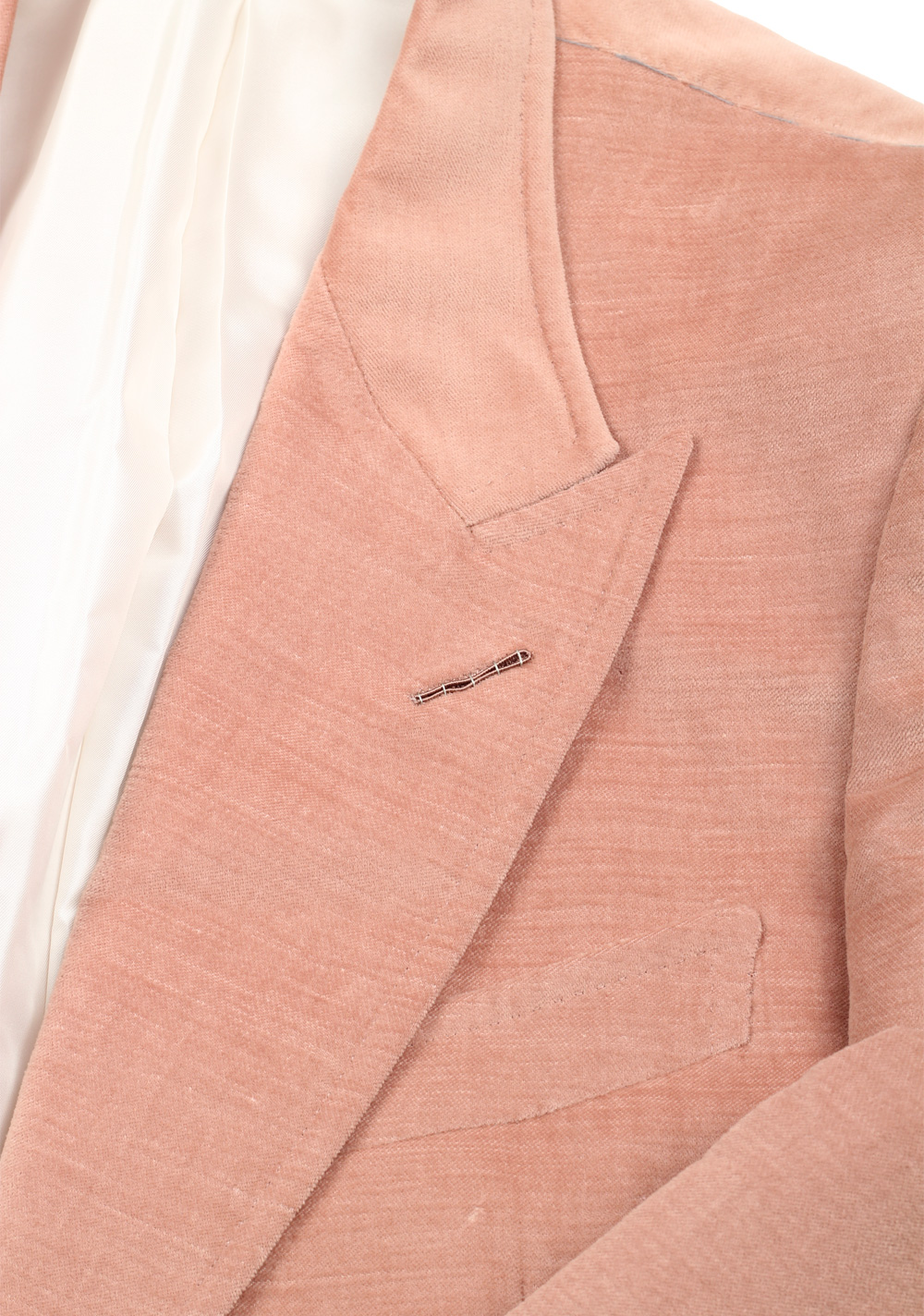 TOM FORD Shelton Velvet Salmon Sport Coat Size 58 / 48R U.S. In Cotton Linen | Costume Limité