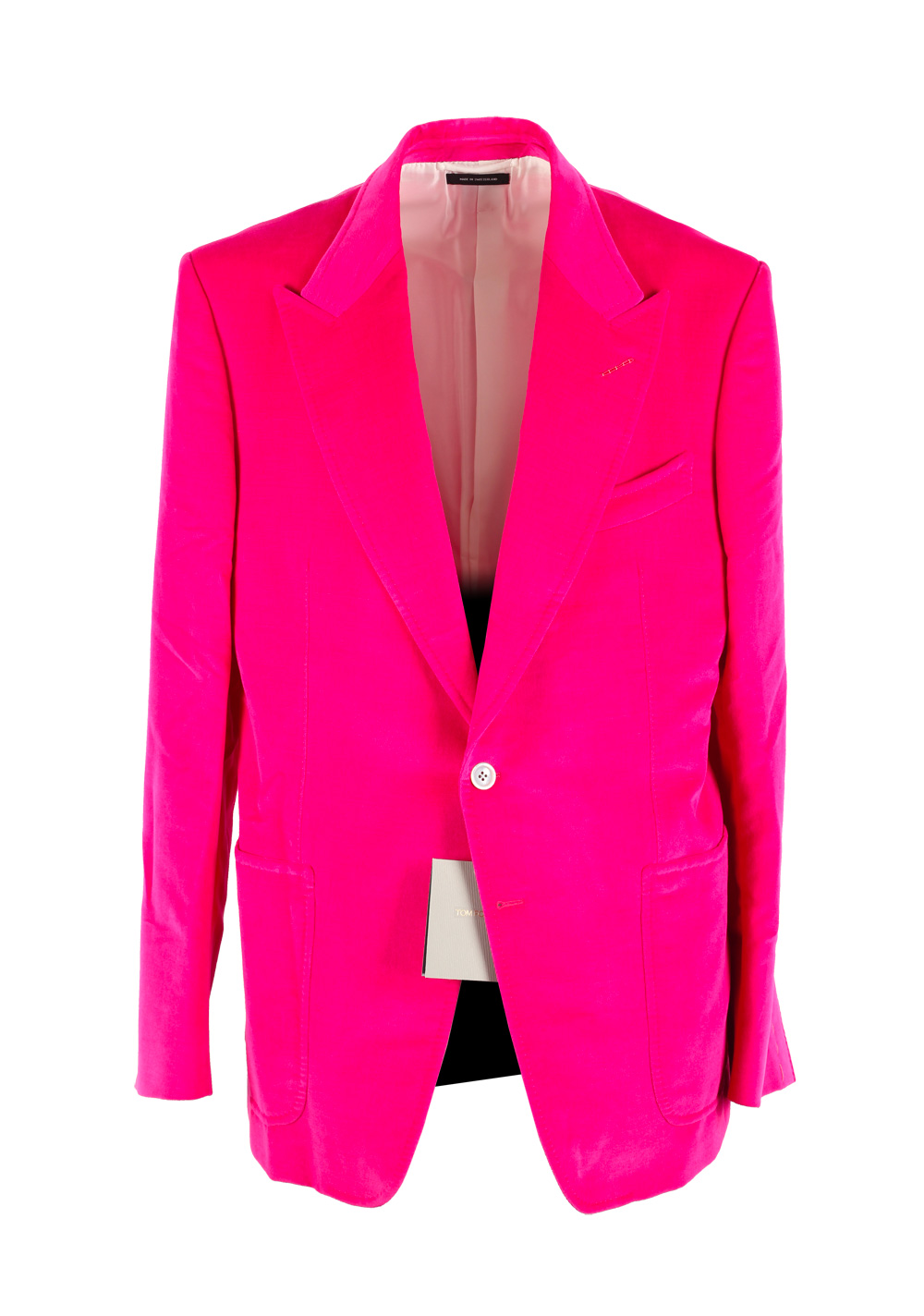 TOM FORD Shelton Velvet Pink Sport Coat Size 54 / 44R U.S. In Cotton Linen | Costume Limité