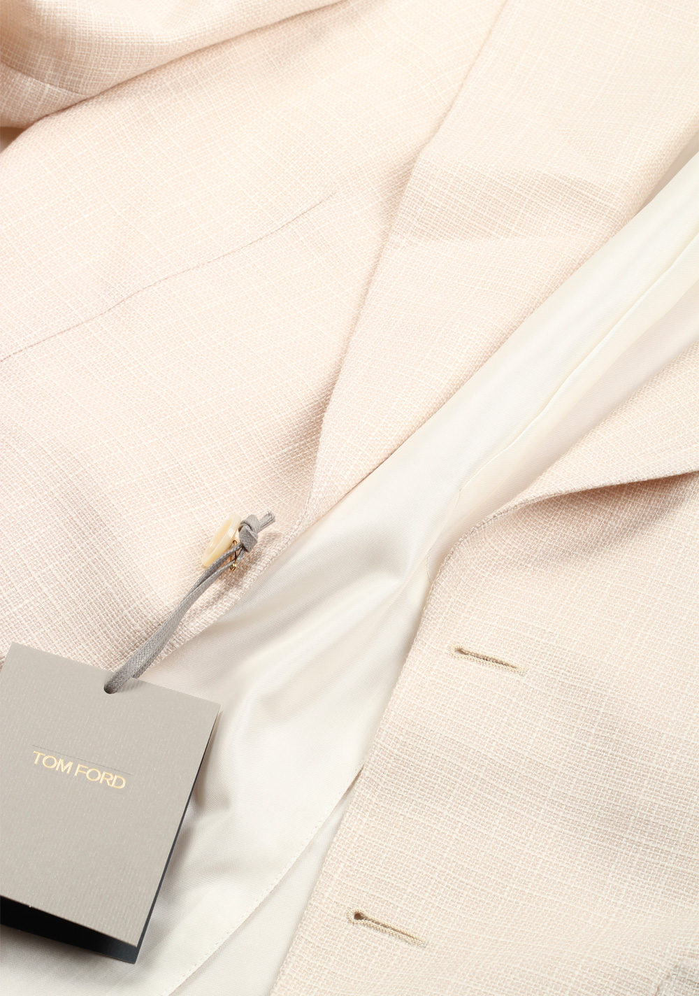 TOM FORD Shelton Off White Sport Coat Size 48 / 38R U.S. Wool Linen Mohair | Costume Limité