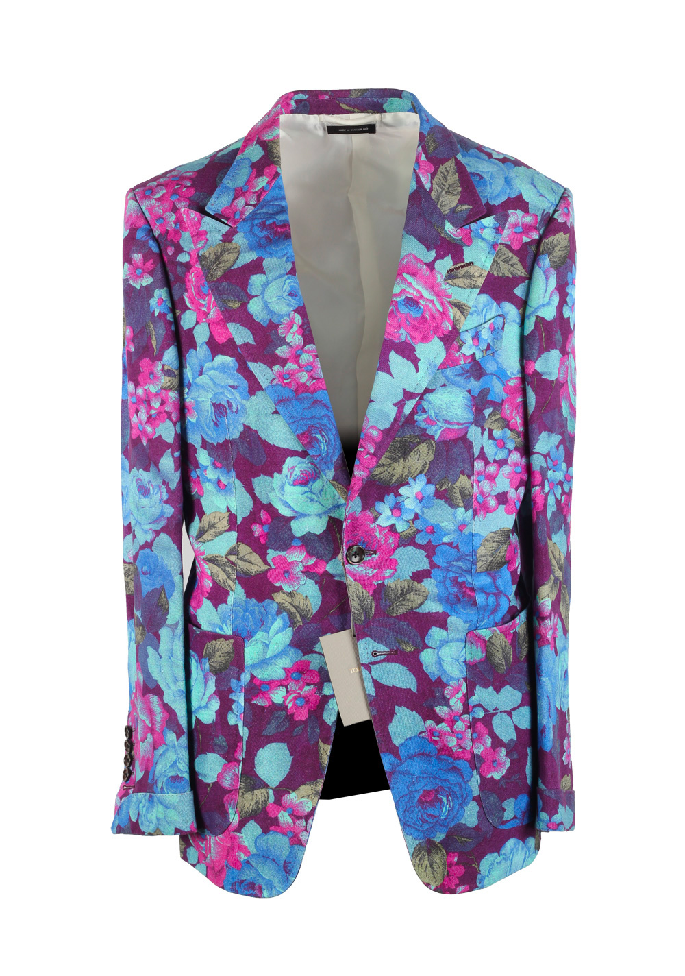 TOM FORD Shelton Pink Floral Sport Coat Size 48 / 38R U.S. In Linen ...