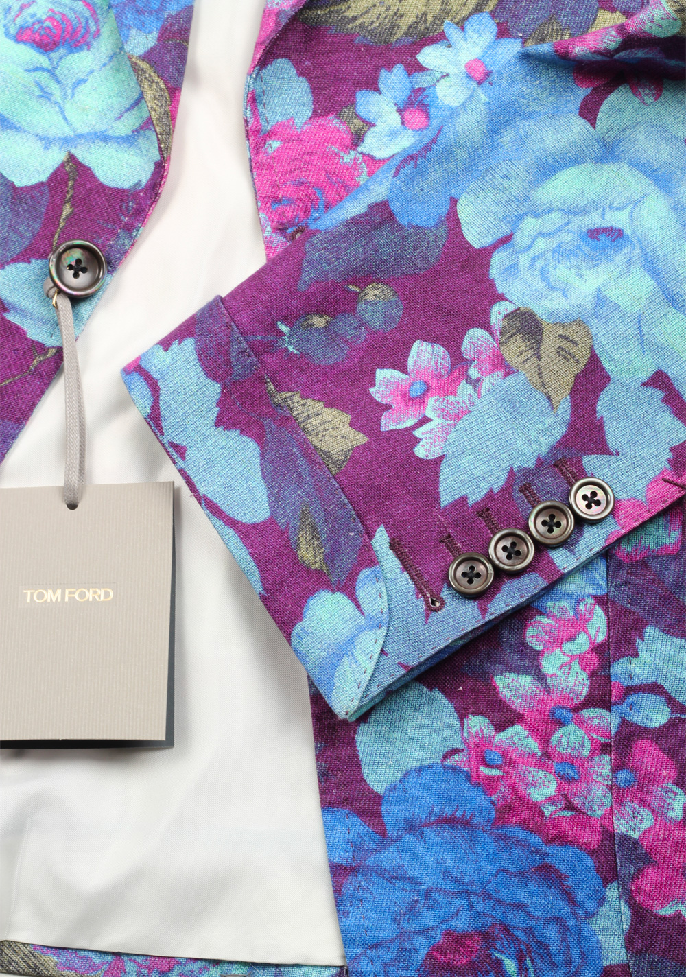 TOM FORD Shelton Pink Floral Sport Coat Size 48 / 38R U.S. In Linen | Costume Limité