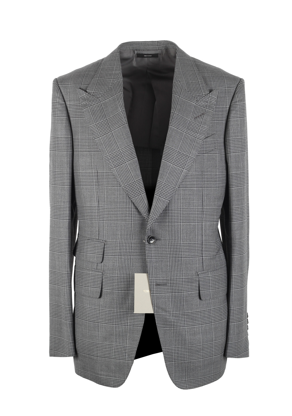 TOM FORD Shelton Checked Gray Suit Size 48 / 38R U.S. In Wool Silk ...