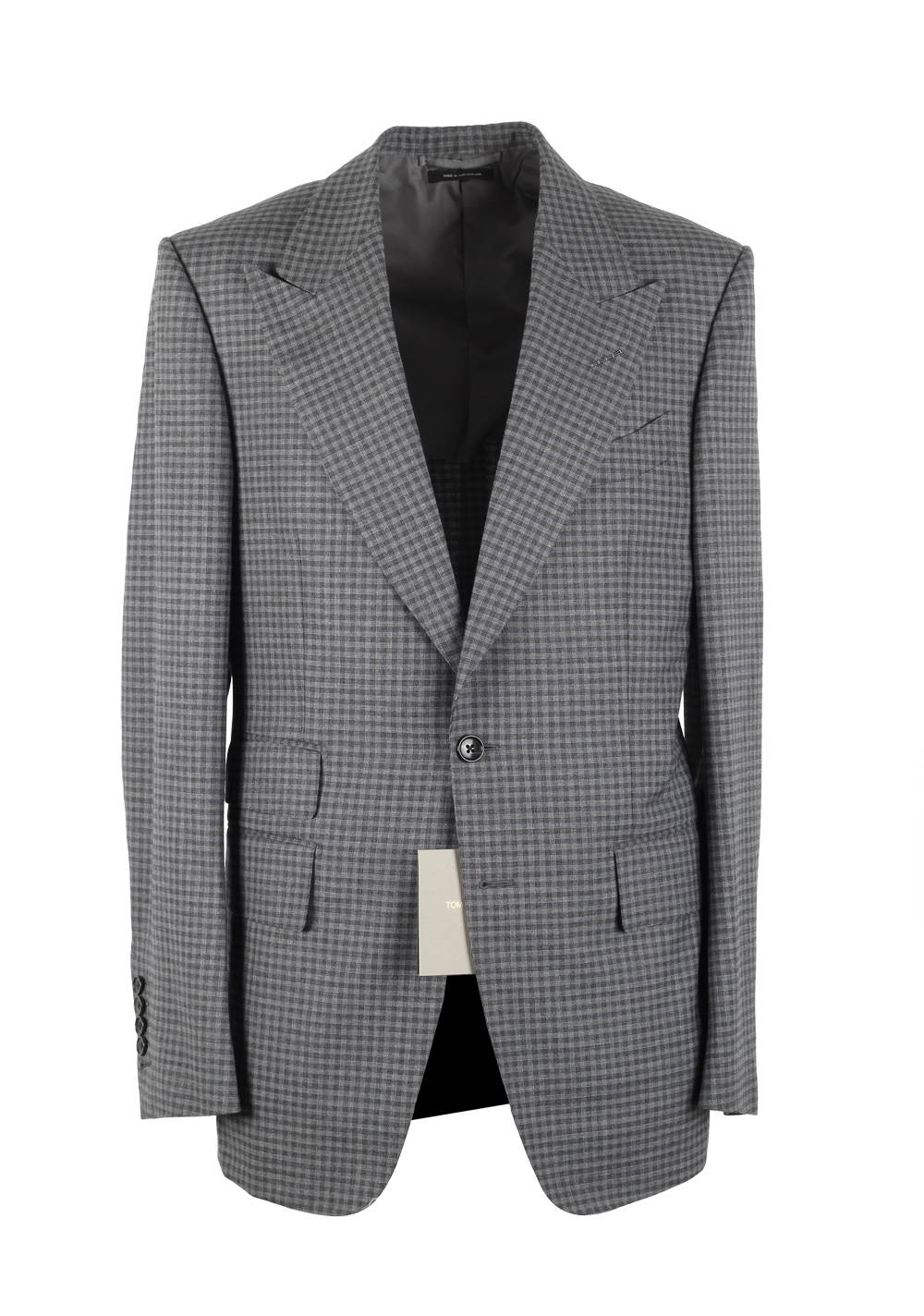 TOM FORD Shelton Checked Gray Suit Size 48 / 38R U.S. In Wool | Costume ...