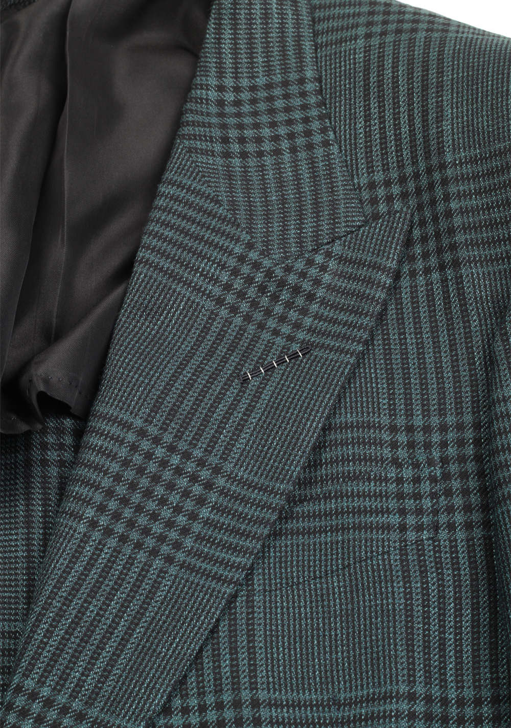 TOM FORD Shelton Checked Green Suit Size 48 / 38R U.S. In Linen Wool Silk | Costume Limité