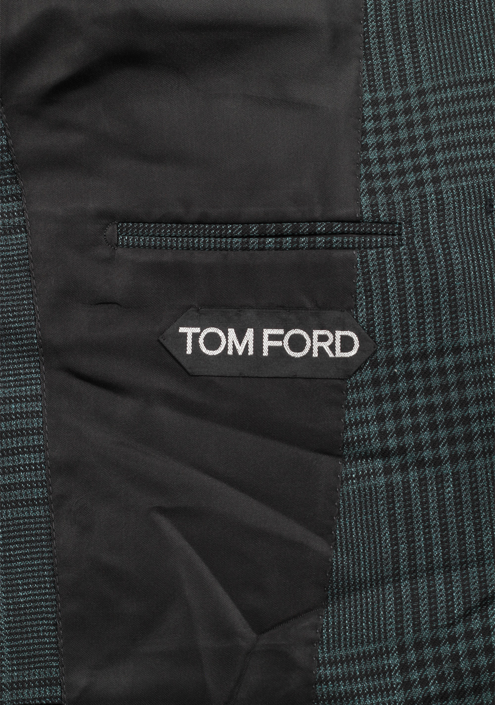 TOM FORD Shelton Checked Green Suit Size 48 / 38R U.S. In Linen Wool Silk | Costume Limité