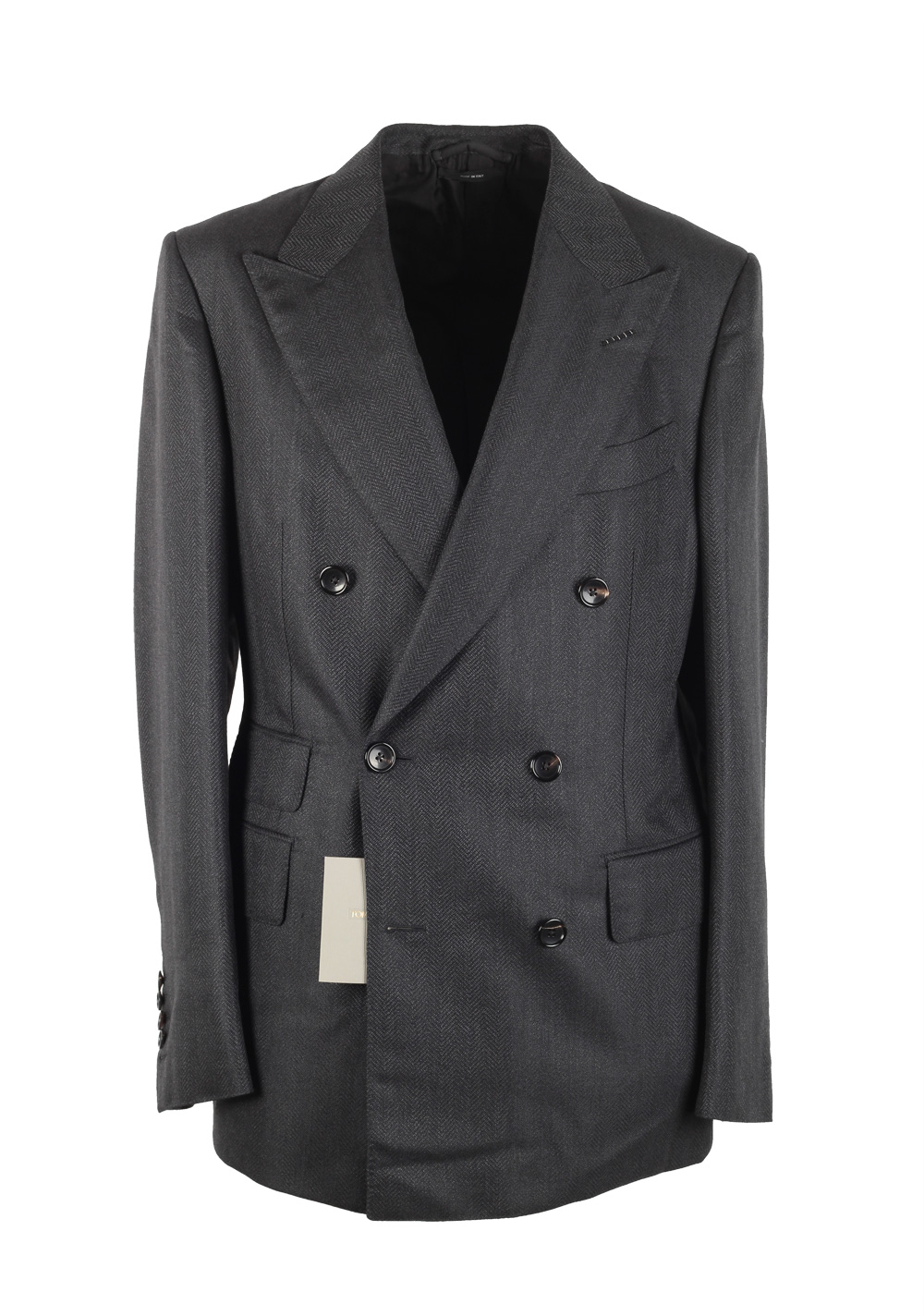 TOM FORD Shelton Gray Double Breasted Suit Size 48 / 38R U.S. In Mohair Wool | Costume Limité