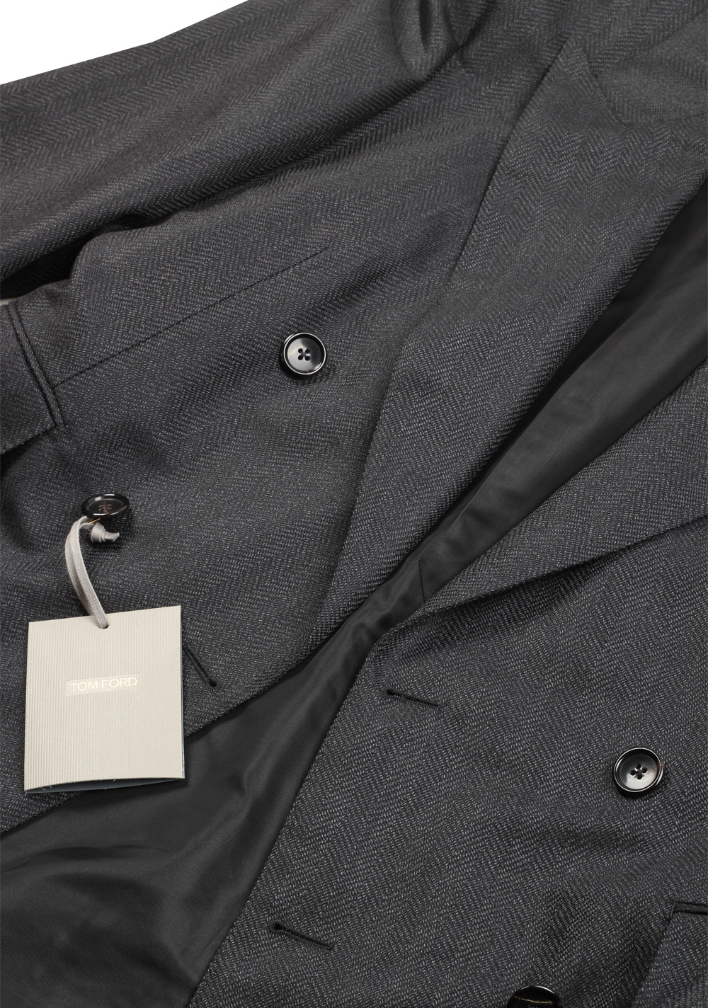 TOM FORD Shelton Gray Double Breasted Suit Size 48 / 38R U.S. In Mohair ...