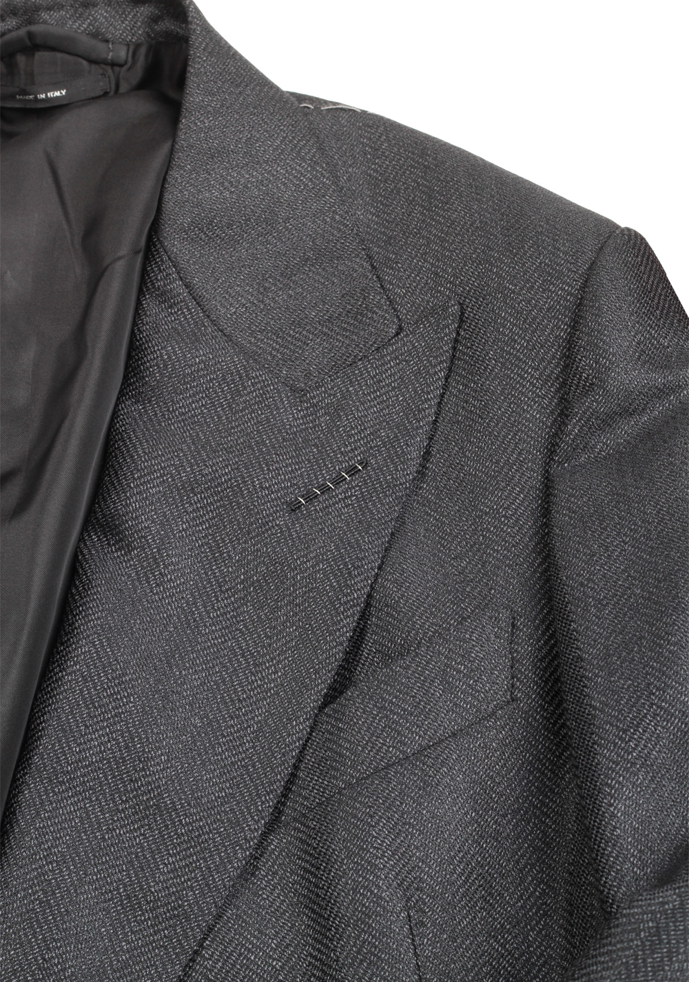TOM FORD Shelton Gray Double Breasted Suit Size 48 / 38R U.S. In Mohair Wool | Costume Limité