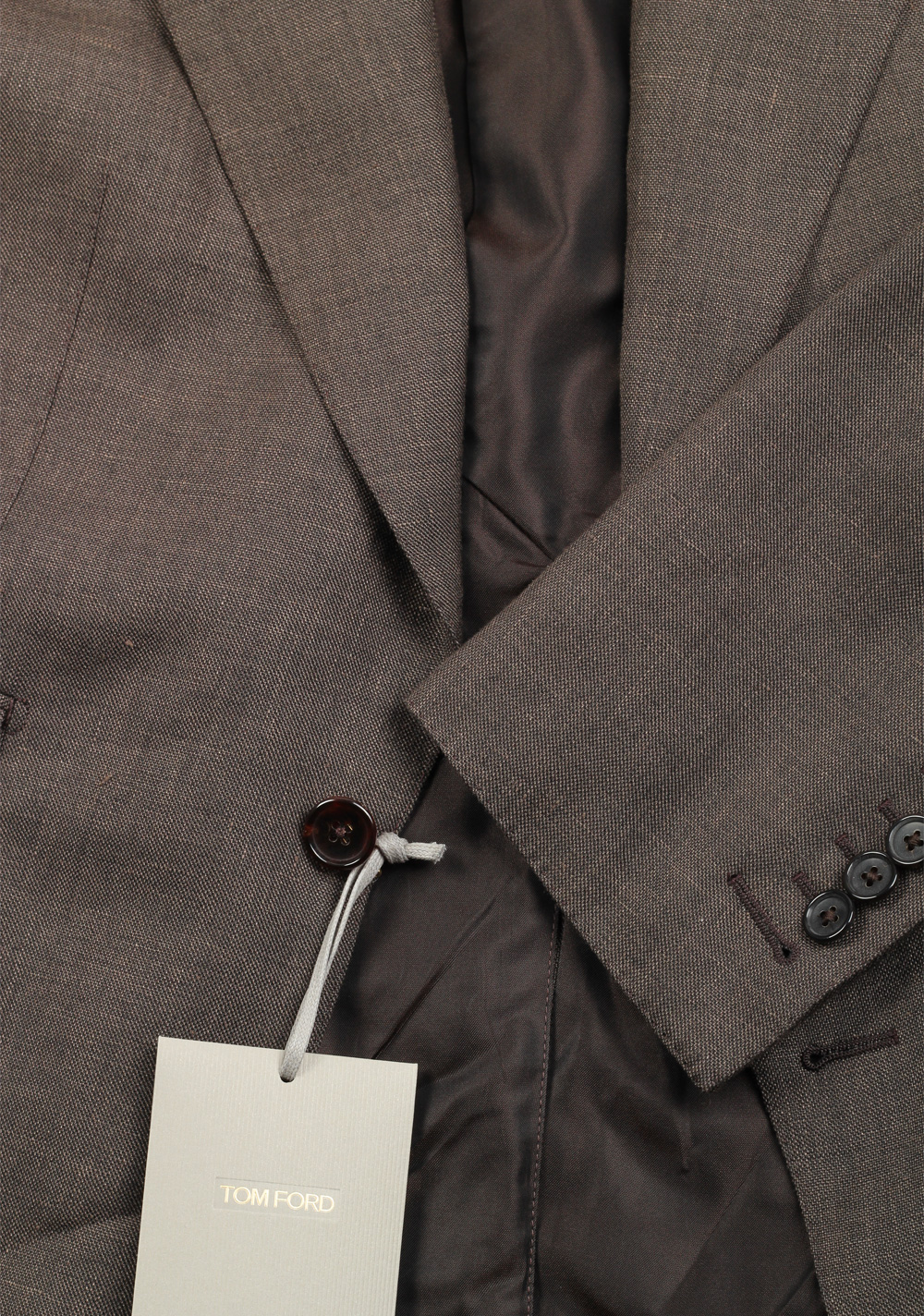 TOM FORD Shelton Brown Suit Size 48 / 38R U.S. In Mohair Wool | Costume Limité