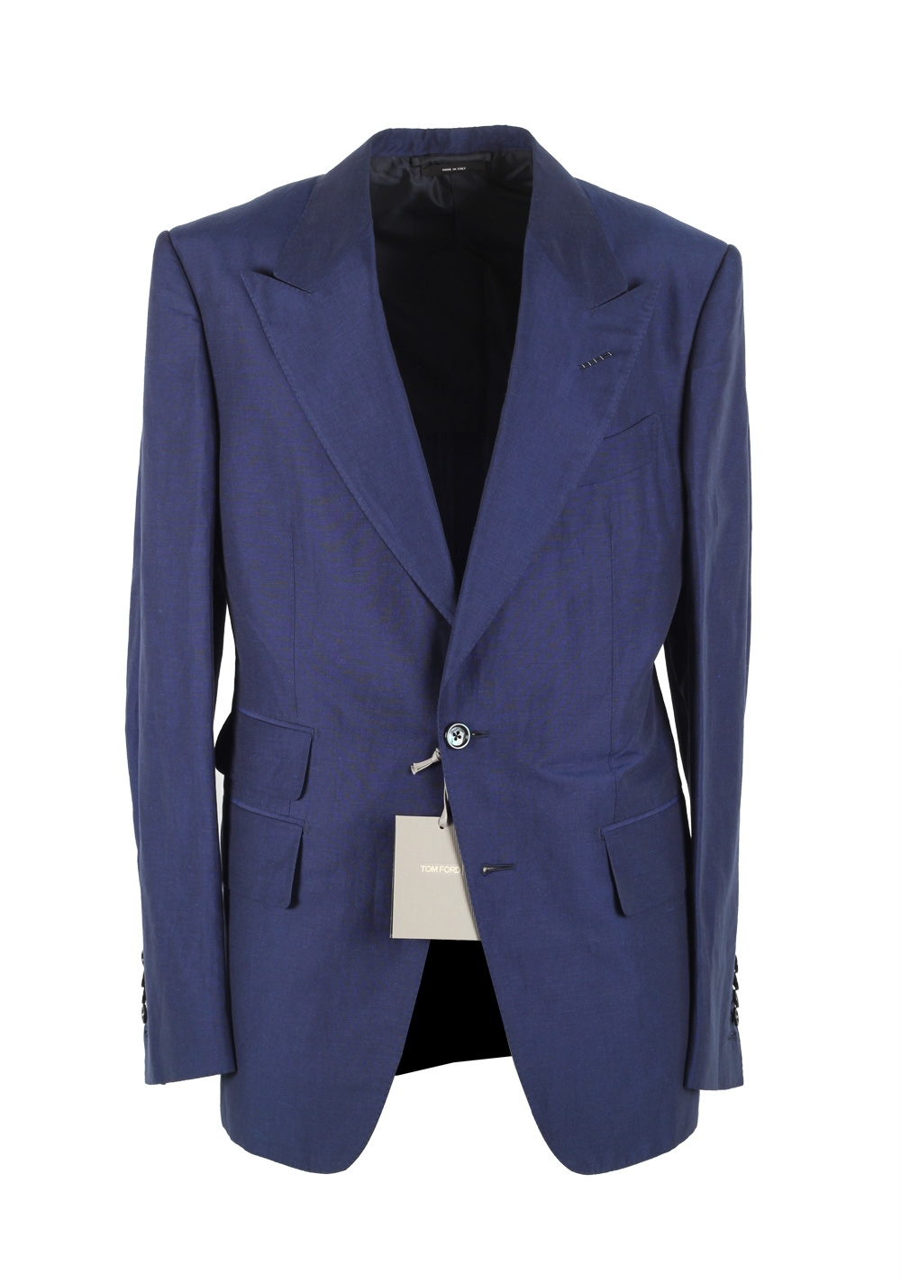 TOM FORD Shelton Blue Suit Size 48 / 38R U.S. In Linen Silk | Costume ...
