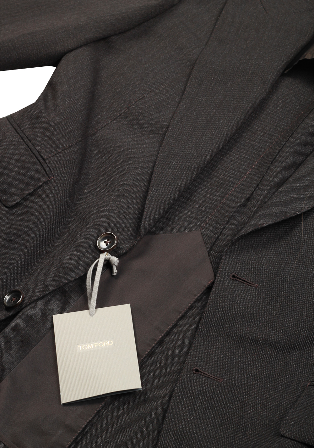 TOM FORD Shelton Brown Suit Size 48 / 38R U.S. In Mohair Wool Silk | Costume Limité
