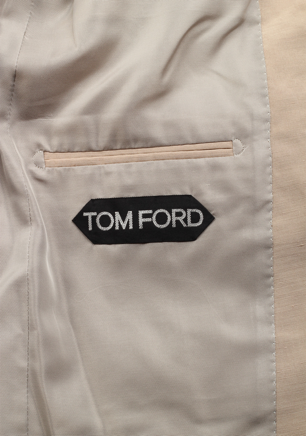 TOM FORD Shelton Beige 3 Piece Suit Size 48 / 38R U.S. In Linen Silk | Costume Limité