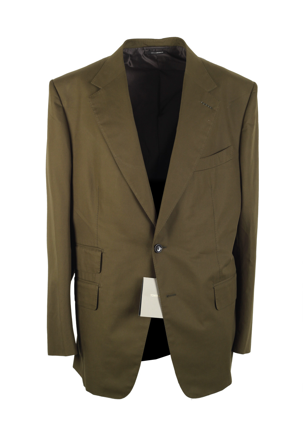 TOM FORD Windsor Green Suit Size 56 / 46R U.S. Cotton Fit A | Costume Limité