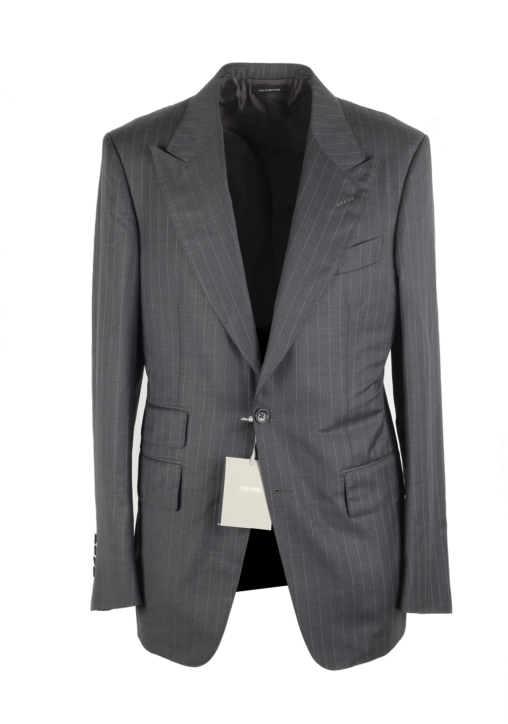 TOM FORD Shelton Striped Gray Suit Size 48 / 38R U.S. In Wool Silk ...