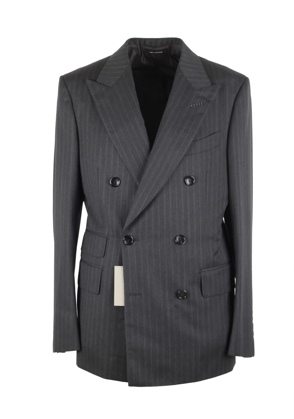 TOM FORD Shelton Gray Double Breasted Suit Size 48 / 38R U.S. In Wool | Costume Limité