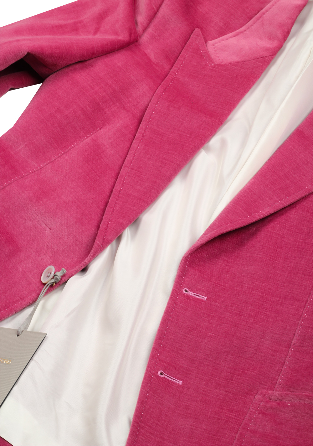 TOM FORD Shelton Pink Velvet Suit Size 48 / 38R U.S. In Cotton Linen | Costume Limité