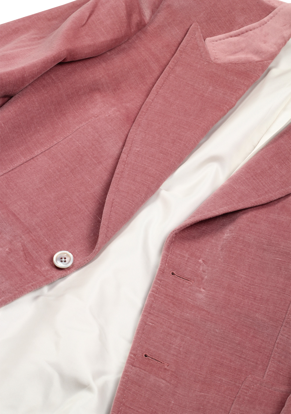 TOM FORD Shelton Pink Velvet Suit Size 48 / 38R U.S. In Cotton Linen | Costume Limité