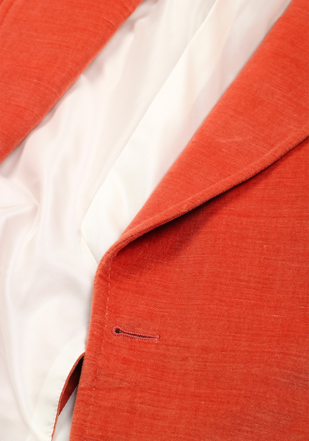 TOM FORD Shelton Orange Velvet Suit Size 48 / 38R U.S. In Cotton Linen | Costume Limité