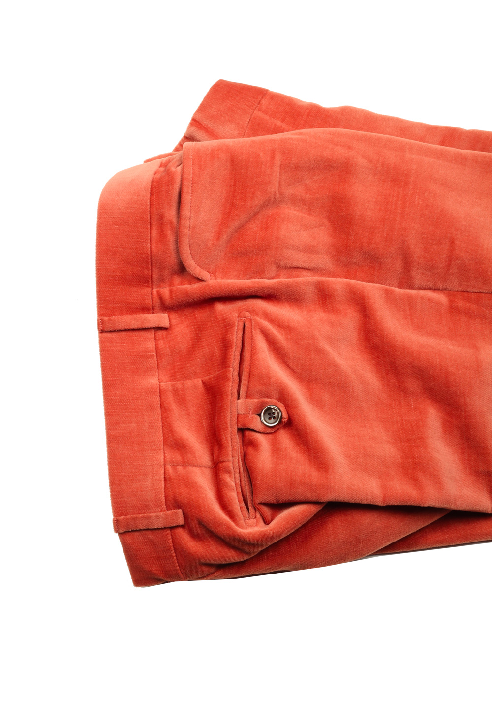 TOM FORD Shelton Orange Velvet Suit Size 48 / 38R U.S. In Cotton Linen | Costume Limité