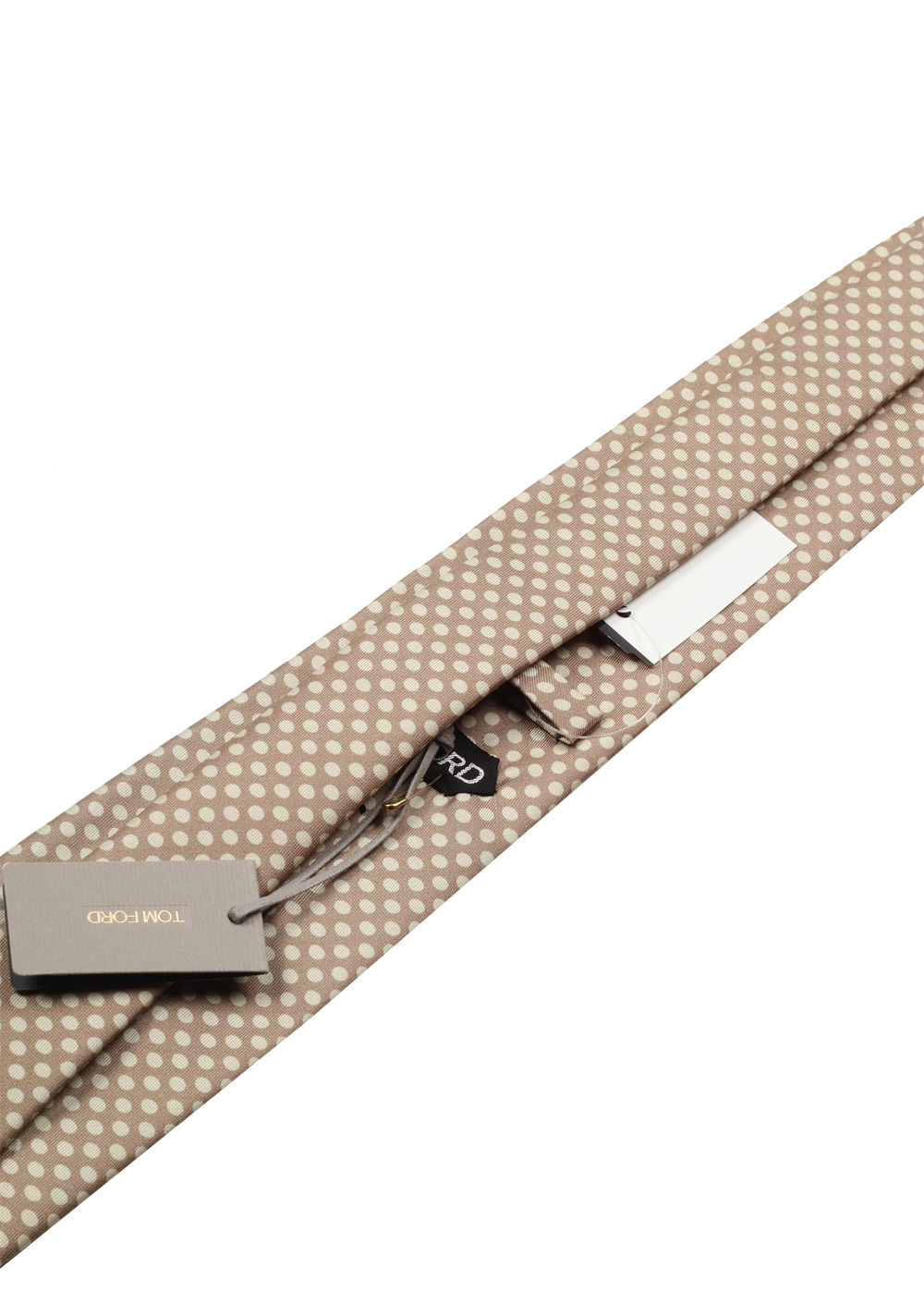 TOM FORD Patterned Beige Tie In Silk | Costume Limité