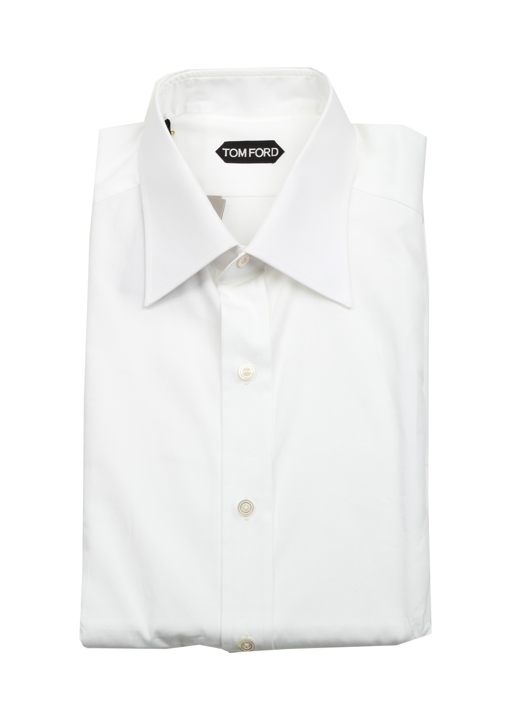 TOM FORD Solid White Dress Shirt Size 43 / 17 U.S. | Costume Limité