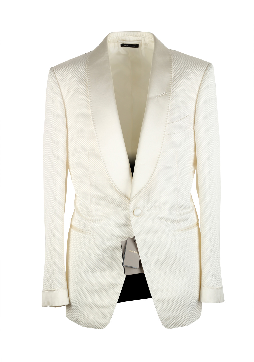 TOM FORD Shelton White Shawl Collar Sport Coat Tuxedo Dinner Jacket Size 52 / 42R U.S. | Costume Limité