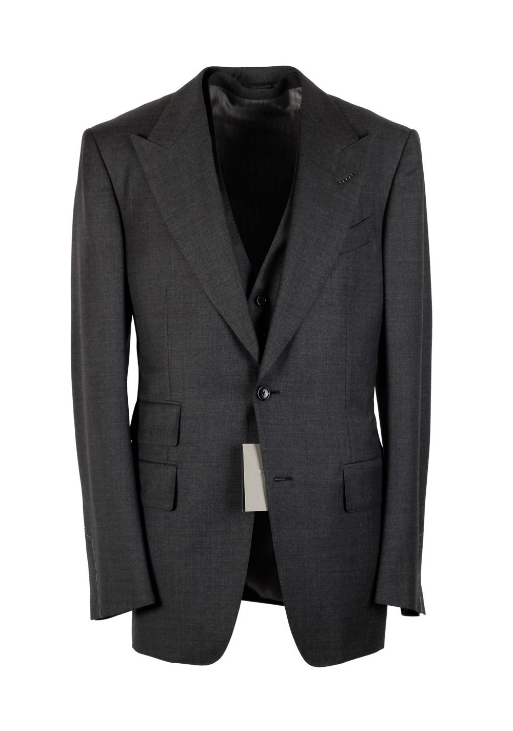 TOM FORD Windsor Gray 3 Piece Suit Size 64 / 54R U.S. Wool Fit A | Costume Limité