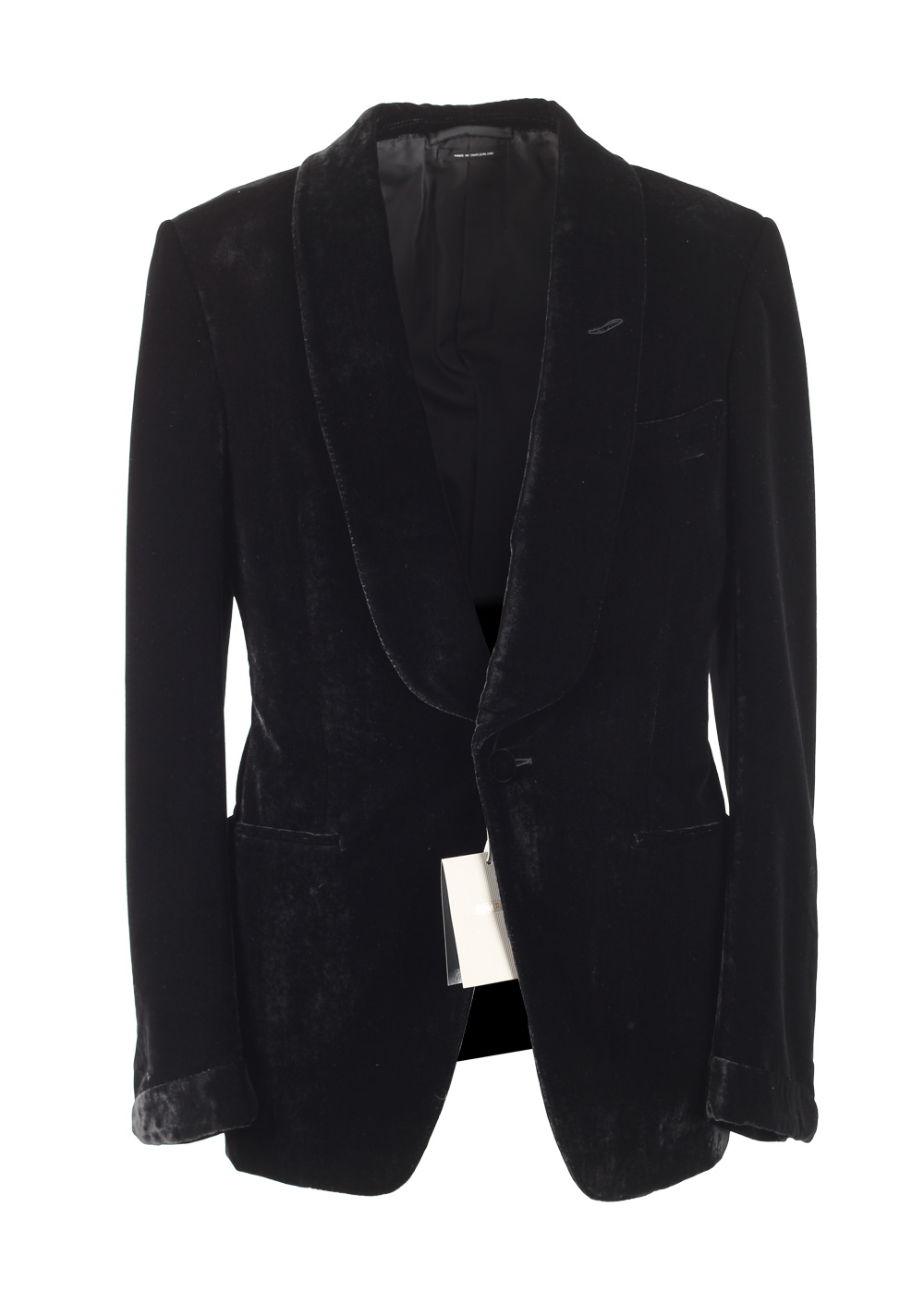 TOM FORD Buckley Black Velvet Sport Coat Tuxedo Dinner Jacket Size 48 / 38R U.S. Base V | Costume Limité