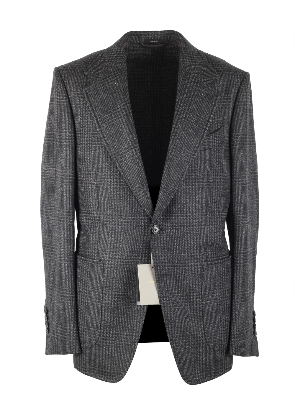 TOM FORD Shelton Checked Gray Sport Coat Size 48 / 38R U.S. In Wool | Costume Limité