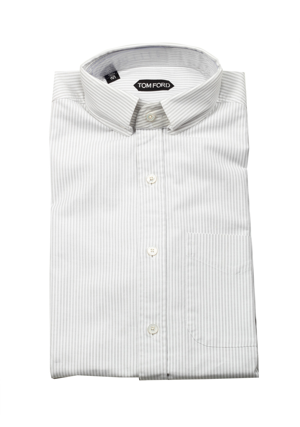 TOM FORD Striped White Gray Button Down Casual Shirt Size 40 / 15,75 U.S. | Costume Limité