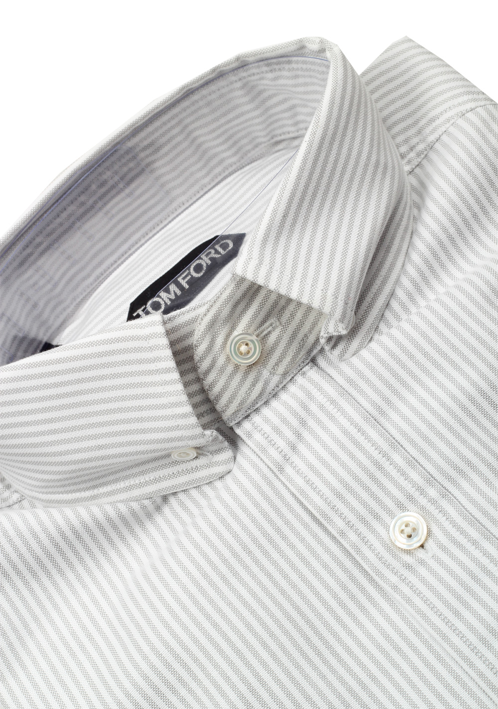 TOM FORD Striped White Gray Button Down Casual Shirt Size 40 / 15,75 U.S. | Costume Limité